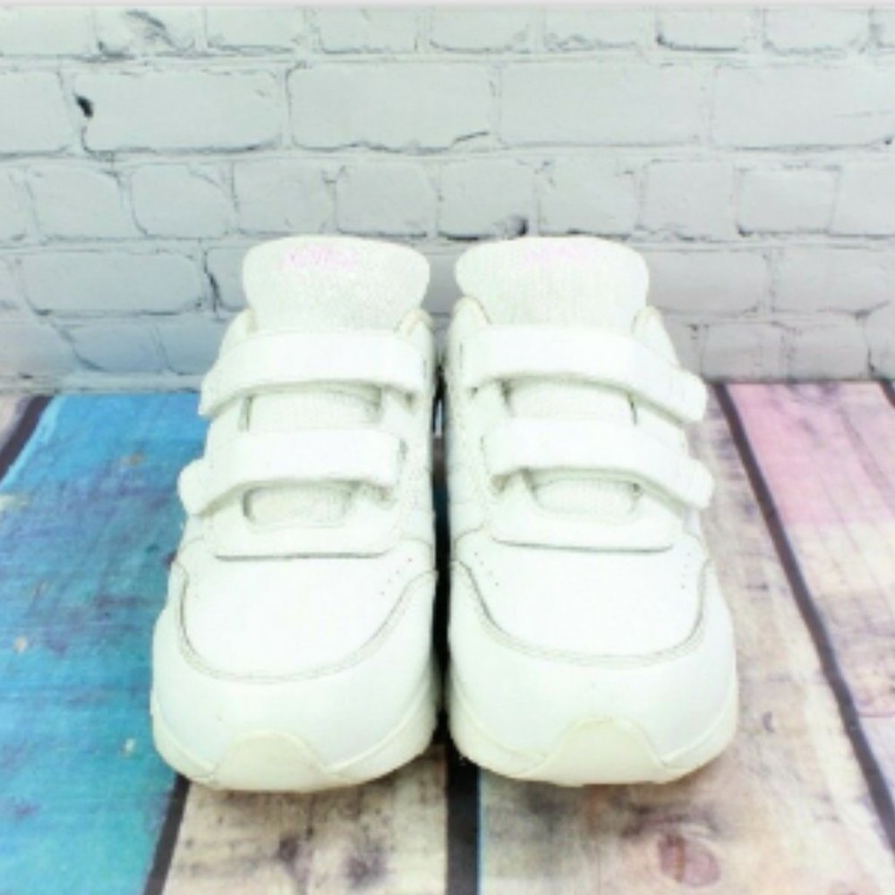 Apex White Leather Double Strap Comfort Walking Sneakers Size 11 W - Picture 5 of 9